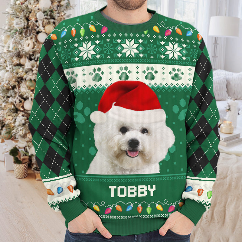 Custom Photo Grow Old Along With Me - Dog & Cat Personalized Custom Ugly Sweatshirt - Unisex Wool Jumper - Christmas Gift For Dog Lovers, Cat Lovers