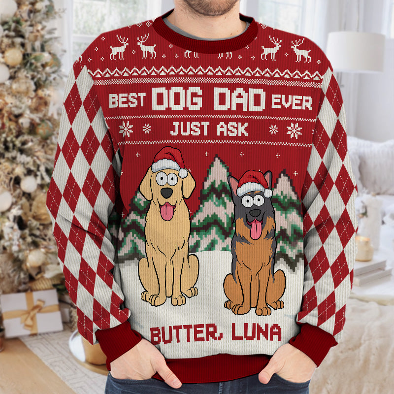 Best Dog Mom Ever Ever - Dog Personalized Custom Ugly Sweatshirt - Unisex Wool Jumper - Christmas Gift For Dog Moms, Dog Lovers