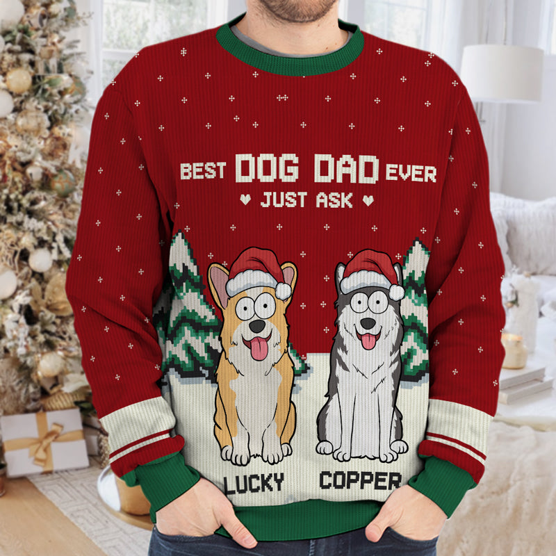 Best Dog Mom Ever - Dog Personalized Custom Ugly Sweatshirt - Unisex Wool Jumper - Christmas Gift For Dog Dads, Dog Lovers