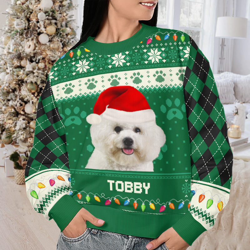Custom Photo Grow Old Along With Me - Dog & Cat Personalized Custom Ugly Sweatshirt - Unisex Wool Jumper - Christmas Gift For Dog Lovers, Cat Lovers