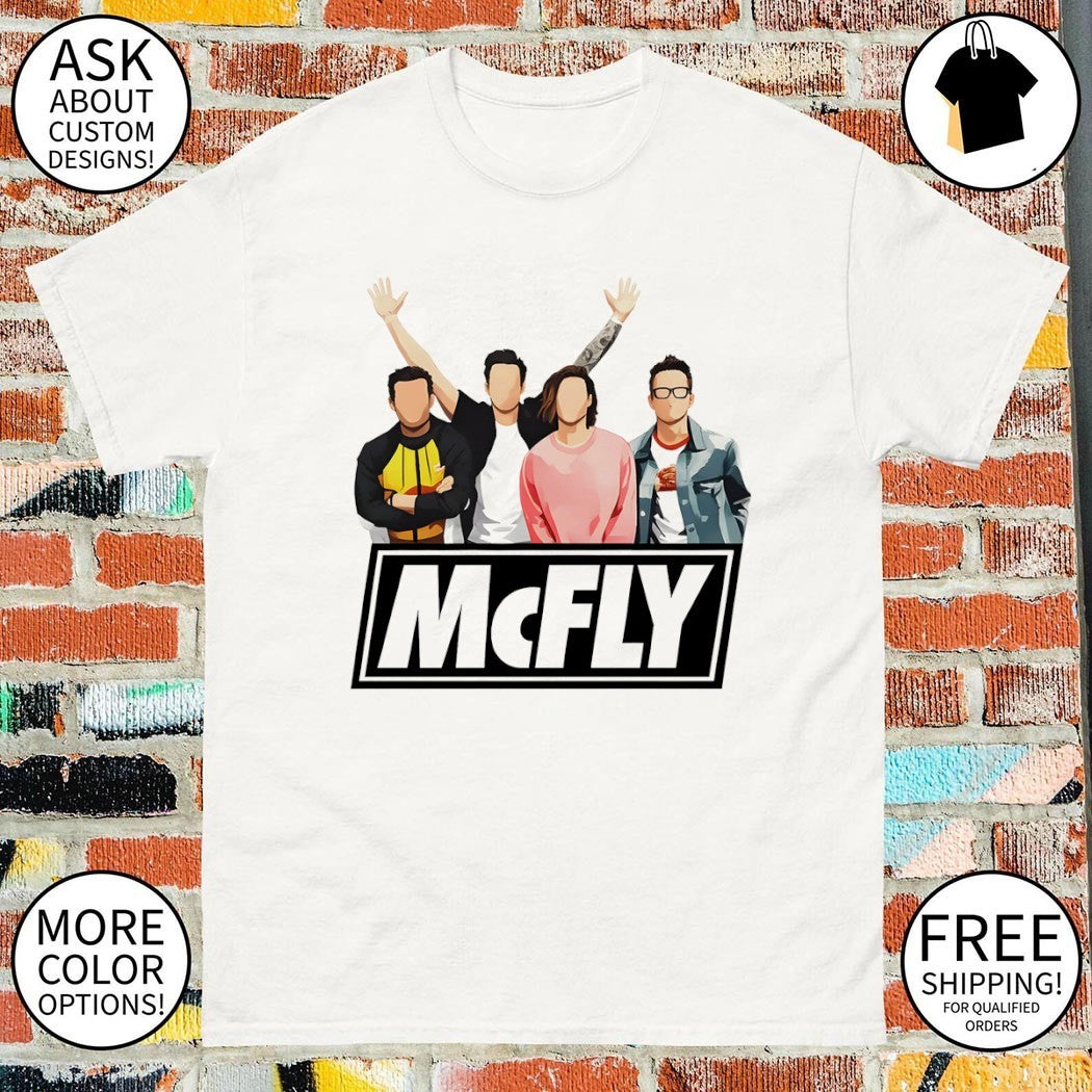 Tom Fletcher Danny Jones Dougie Poynter and Harry Judd McFly shirt