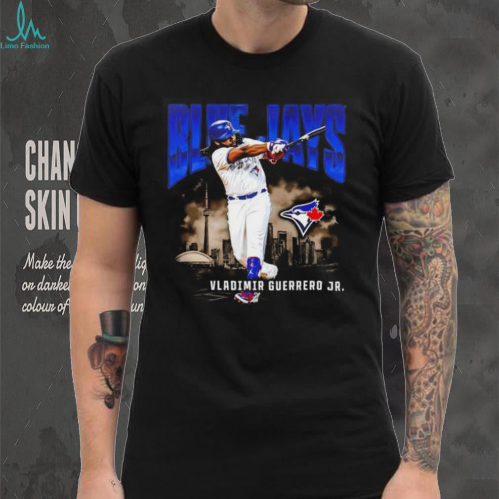 Toronto Blue Jays Vladimir Guerrero Jr. Nowbestshirt Slugger Swing Skyline T Shirt