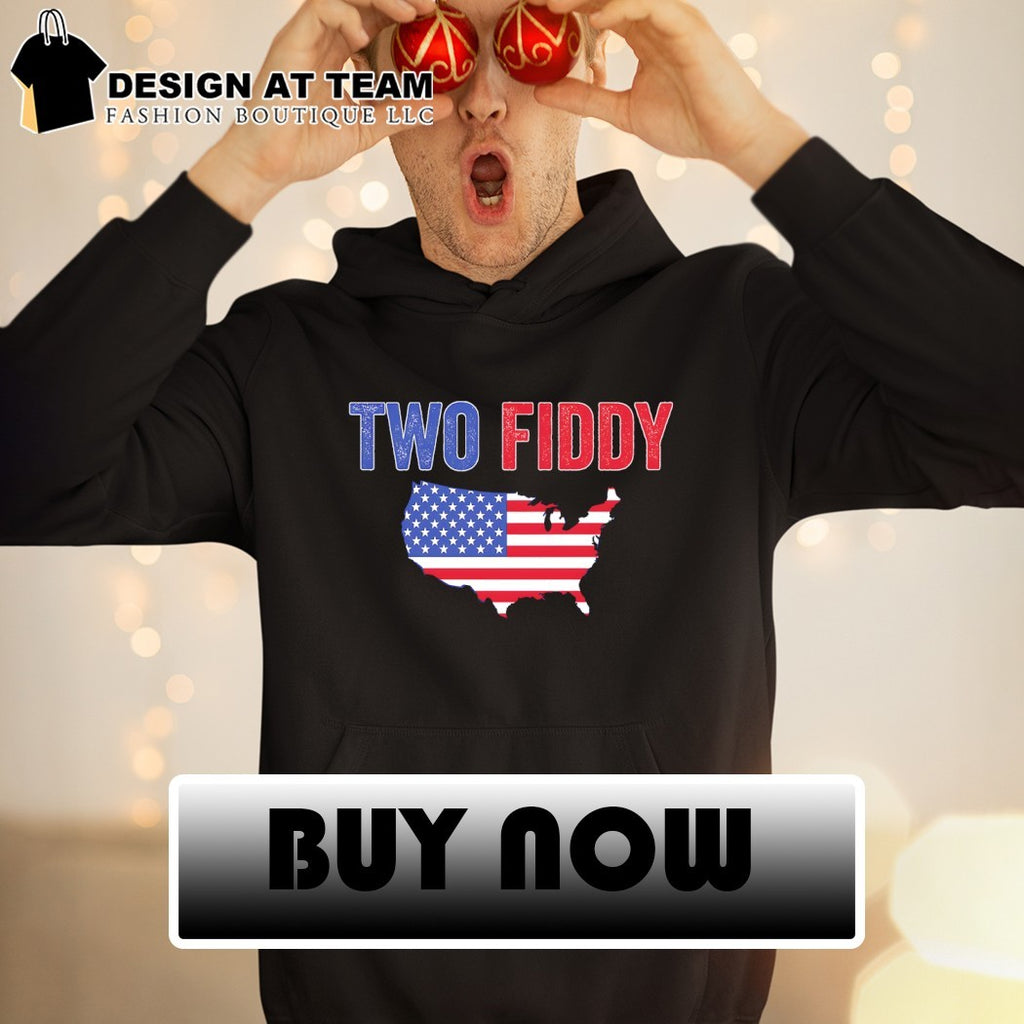 Two Fiddy Patriotic USA Map 4th of July America Birthday shirt