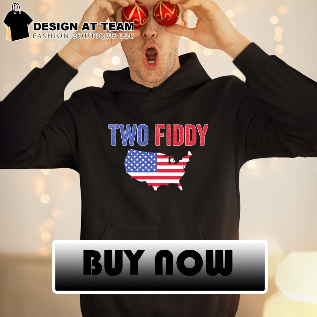 Two Fiddy Patriotic USA Map 4th of July America Birthday shirt