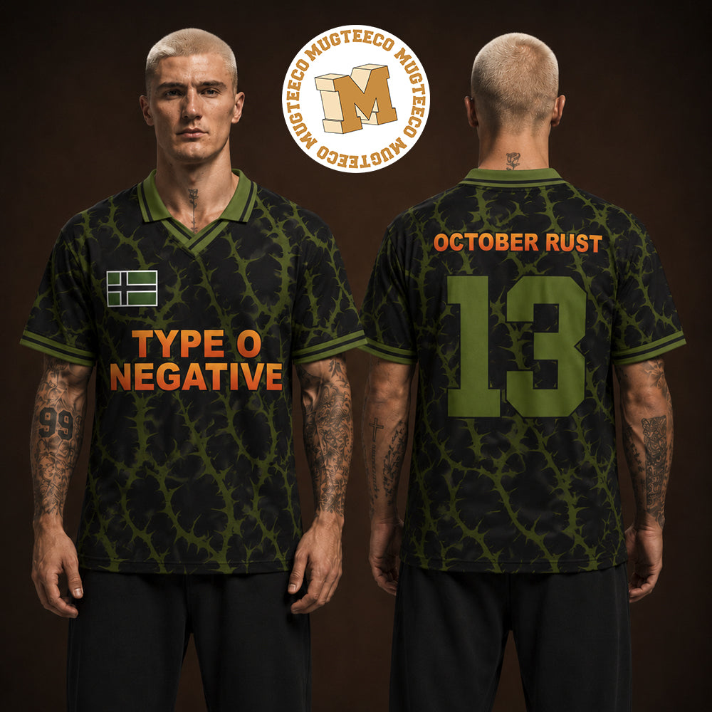 Type O Negative Band October Rust 13 Swedish Inspired Nordic Cross Football Jersey