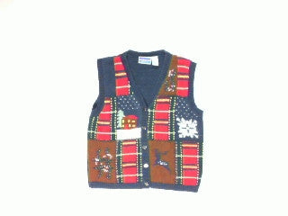 Winter Cottage-Small Christmas Sweater