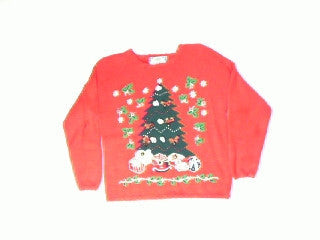 Jingle Rose Tree-Small Christmas Sweater
