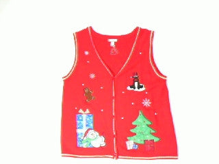 Lounging Snowman-Large Christmas Sweater