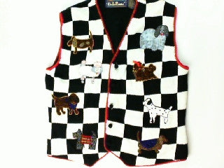 Pooches With Bows and Beads-Medium Christmas Sweater