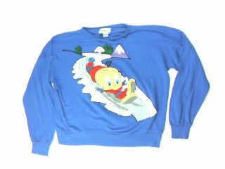 Tweetin Sled Ride-Large Christmas Sweater