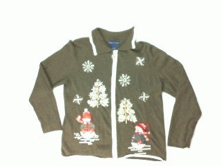 Snowmen Collecting Snowflakes-Small Christmas Sweater