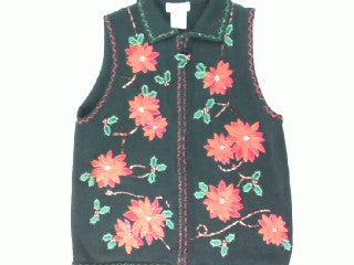 Poinsettias Vs. Holly-Small Christmas Sweater