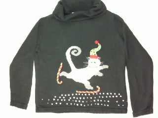 Sassy Cat Skates-Small Christmas Sweater