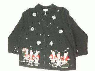 Singing Santa's- Large Christmas Sweater