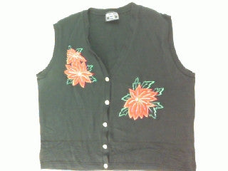 Little Bit of Poinsettias-Medium Christmas Sweater