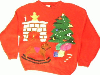 Nestled By The Fire Place-Medium Christmas Sweater