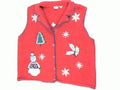 Snowman In Fringe-Large Christmas Sweater