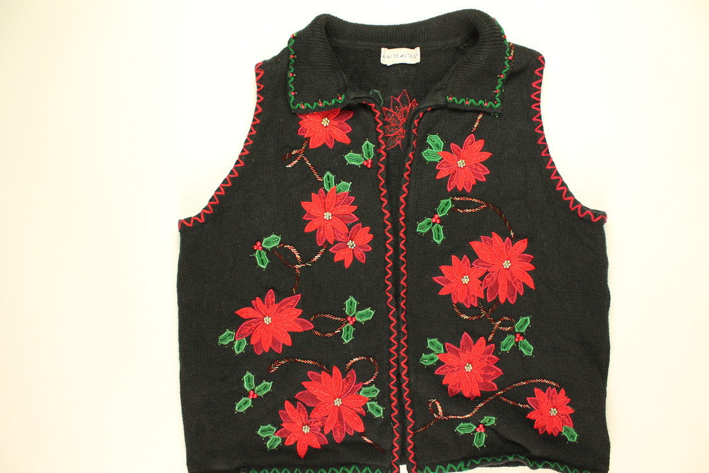Poinsettia Party- Medium Christmas Sweater