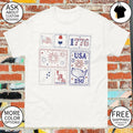 United States flag ice pop 1776 fireworks jet statue freedom map 250 USA shirt