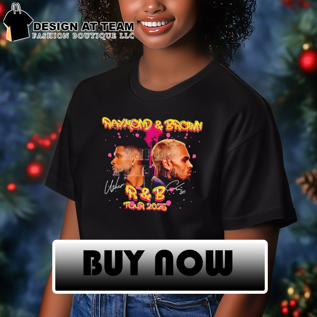 Usher and Chris Brown Raymond and Brown R and B Tour 2026 signatures shirt