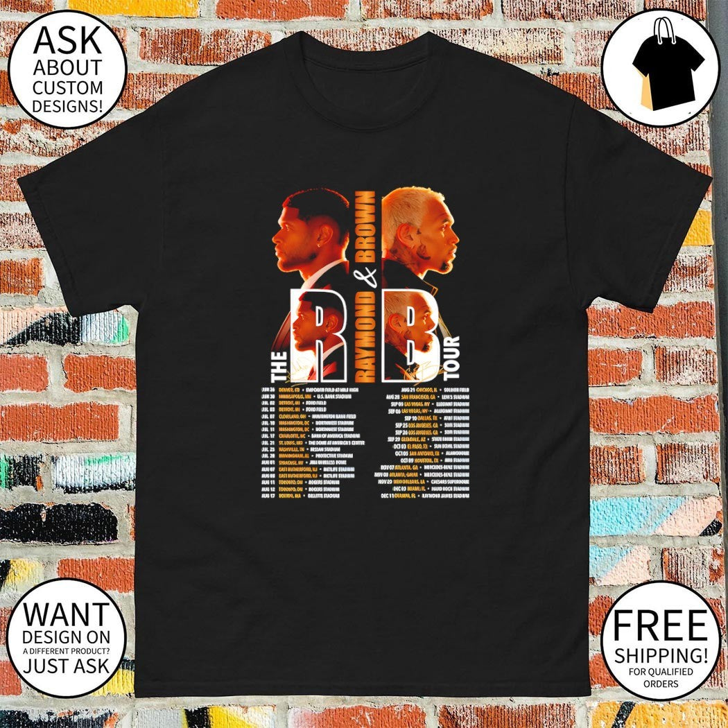 Usher and Chris Brown Raymond and Brown The Tour musical shirt