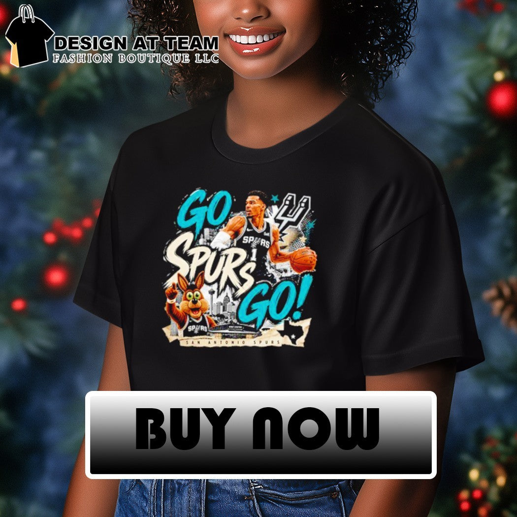 Victor Wembanyama basketball player San Antonio Spurs mascot Go Spurs Go shirt