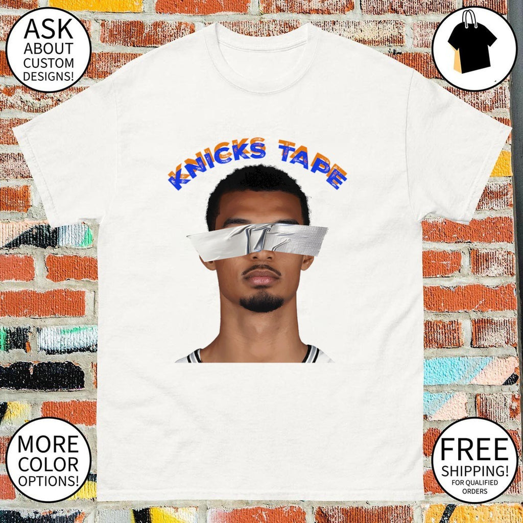 Victor Wembanyama basketball player headshot Knicks Tape duct tape shirt