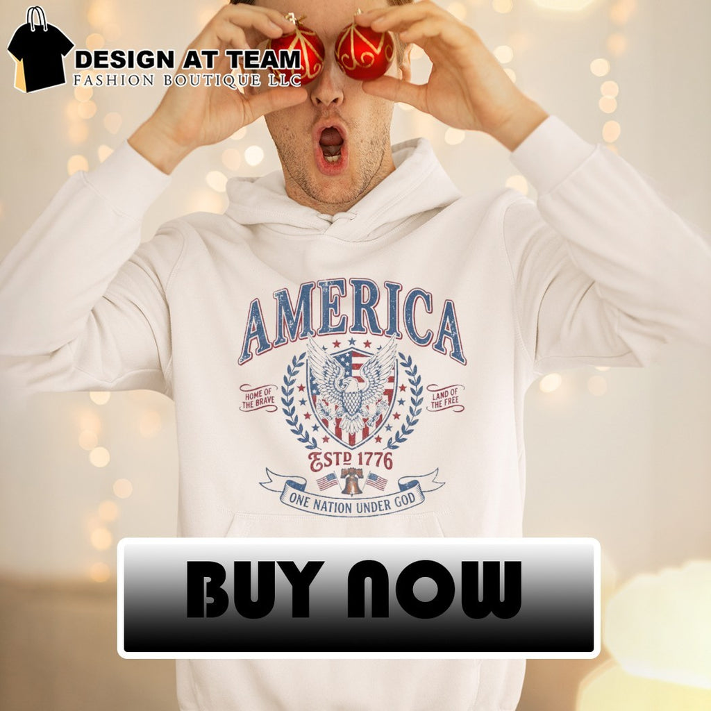 Vintage America est 1776 one nation under God home of brave land of the free shirt