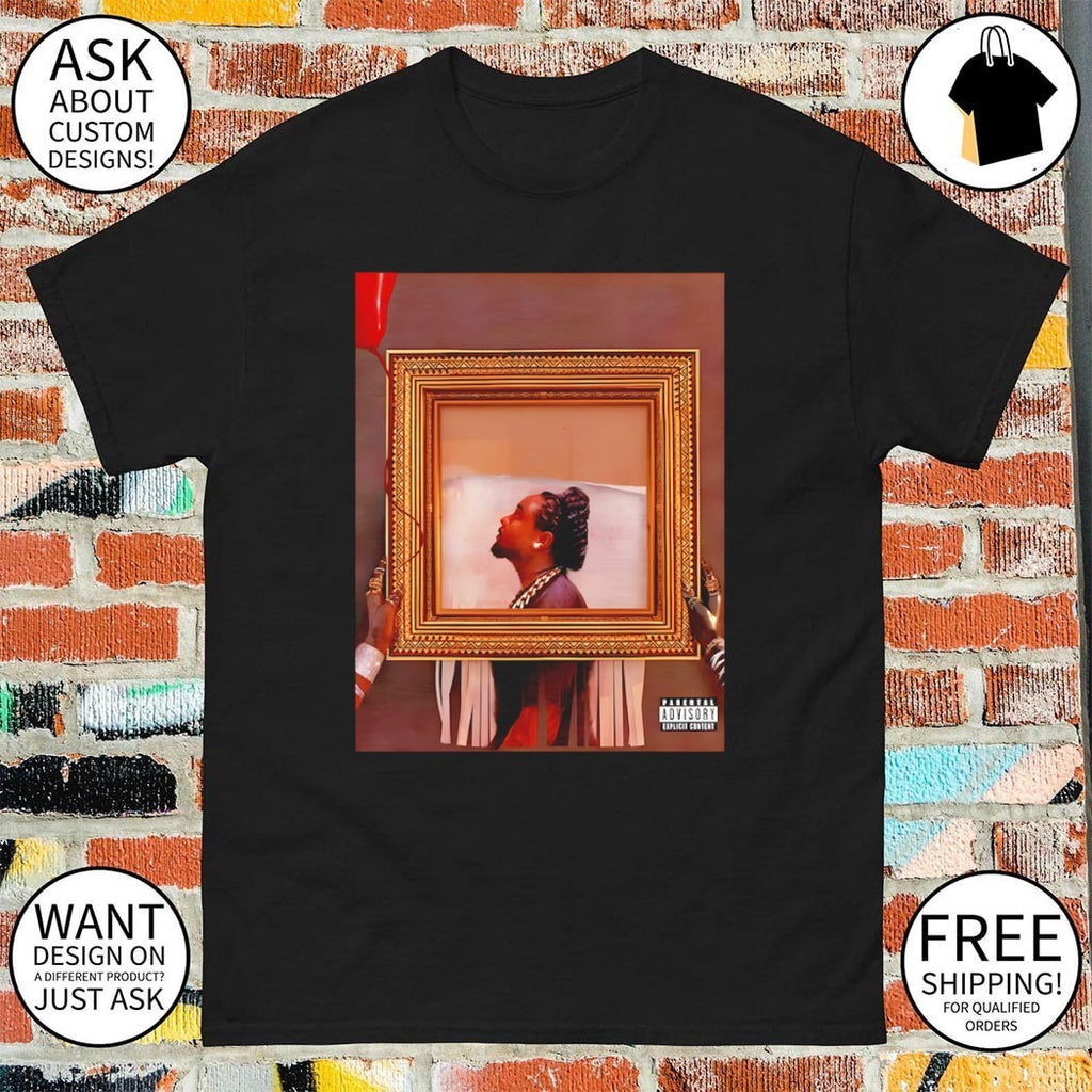 Wale Album art Holding picture frame Parental Advisory Explicit Content shirt