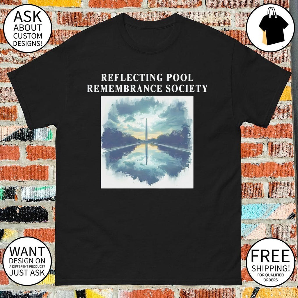 Washington Monument Reflecting Pool Remembrance Society Monochrome DC Memorial shirt