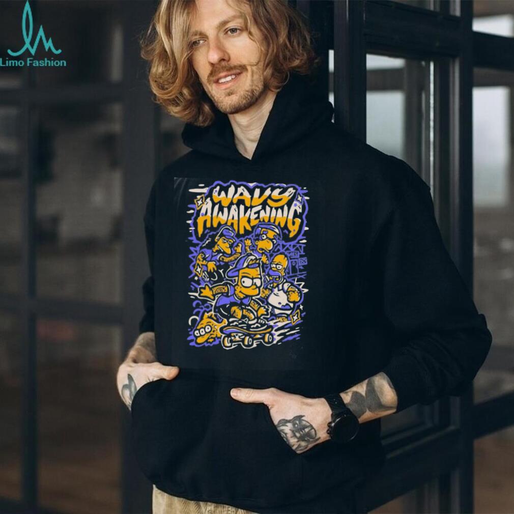 Wavy Awakening The Simpsons Characters shirt