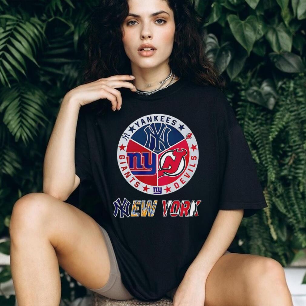Yankees Giants Devils New York sports team logos shirt