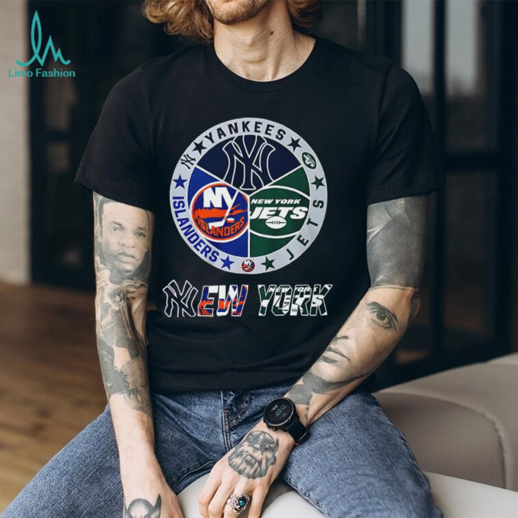 Yankees Islanders Jets New York sports teams logo shirt