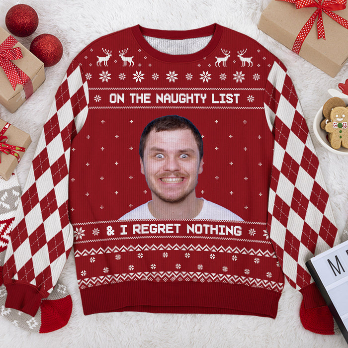All I Want For Christmas - Personalized Custom Unisex Ugly Christmas Sweatshirt, Wool Sweatshirt, All-Over-Print Sweatshirt - Upload Image, Gift For Husband, Couple