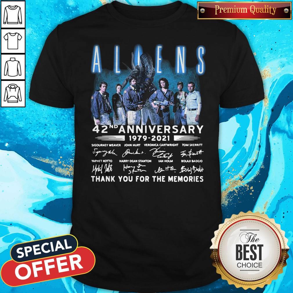Aliens 42nd Anniversary 1979-2021 Signatures Thank You For The Memories Shirt