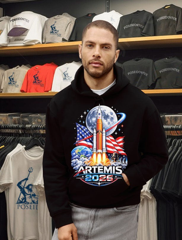 Artemis 2026 American Rocket Launch To The Moon Landing T-shirt