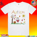 Autism Awareness Fall Season Drawing Autumn T-shirt