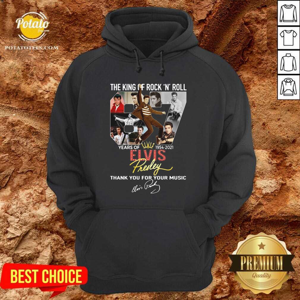 Awesome The King Of Rock N Roll 67 Years Of Elvis Thank You For Your Music Signatures Shirt