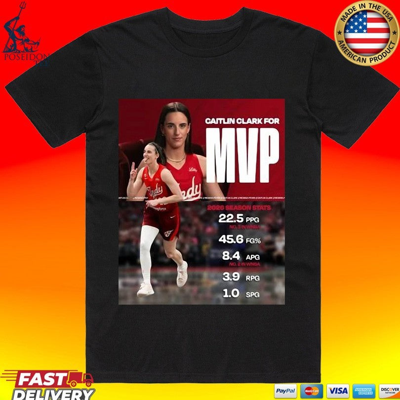 Caitlin Clark For Mvp 2026 Season Stats T-shirt