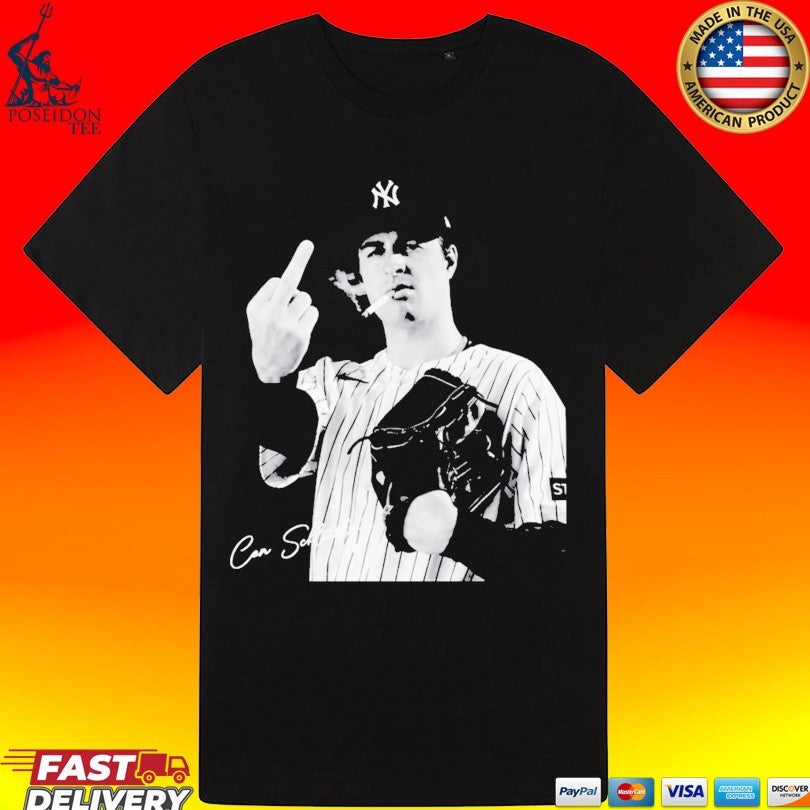 Cam Schlittler Smoking Finger Middle T-shirt