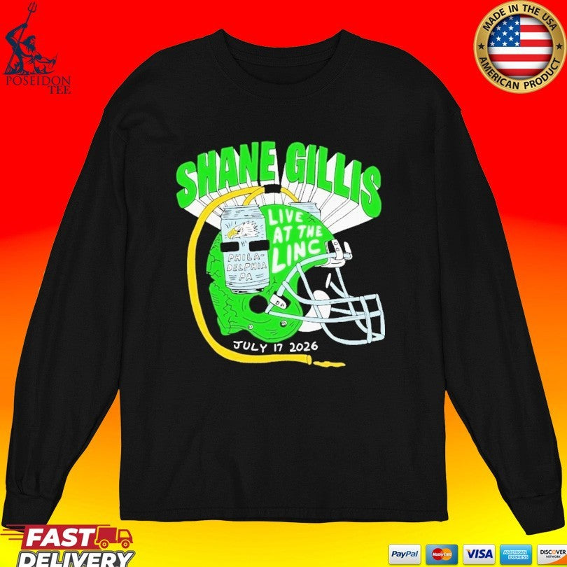 Comedian Shane Gillis Helmet For July 17 2026 At Philadelphia’s Lincoln Financial Field In Philadelphia T-shirt