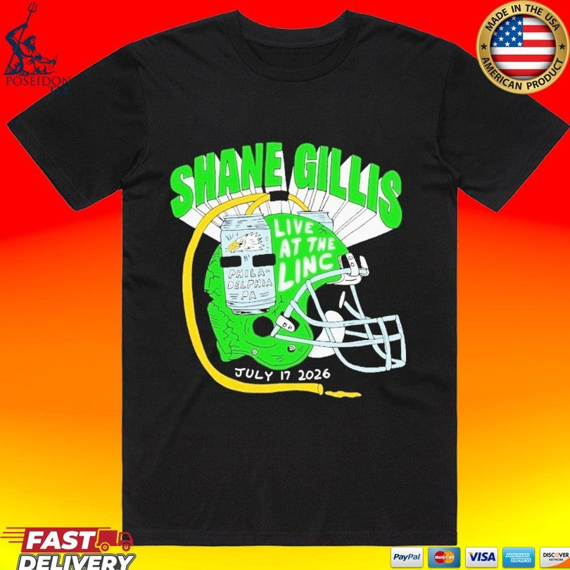 Comedian Shane Gillis Helmet For July 17 2026 At Philadelphia’s Lincoln Financial Field In Philadelphia T-shirt