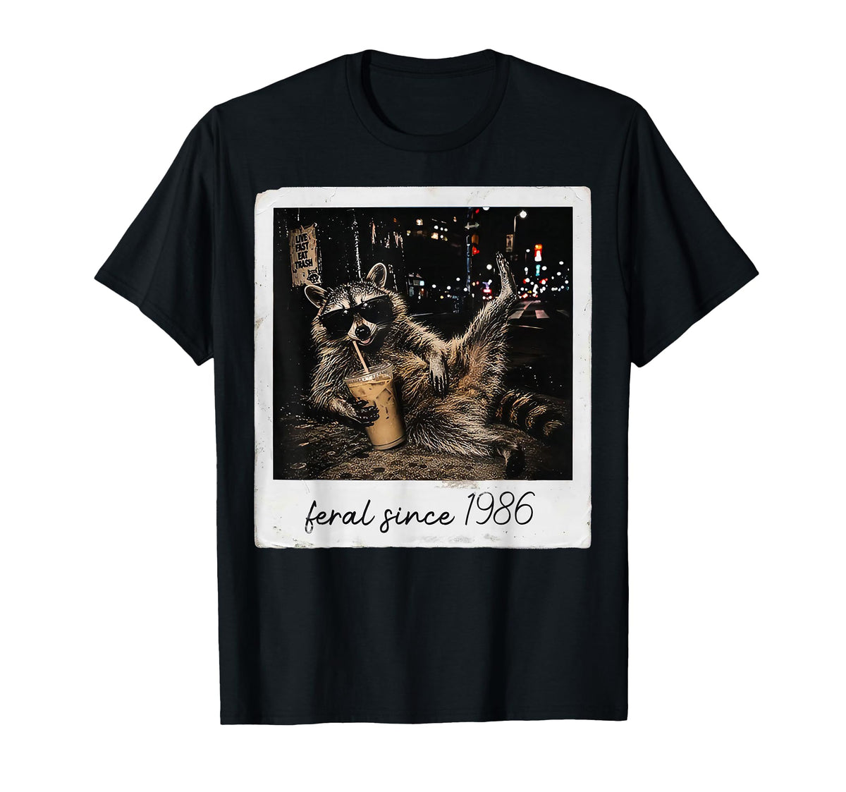 40th Birthday Raccoon Feral Since 1986 40 Year Old Unisex T-shirt, Sweatshirt, Hoodie (1)