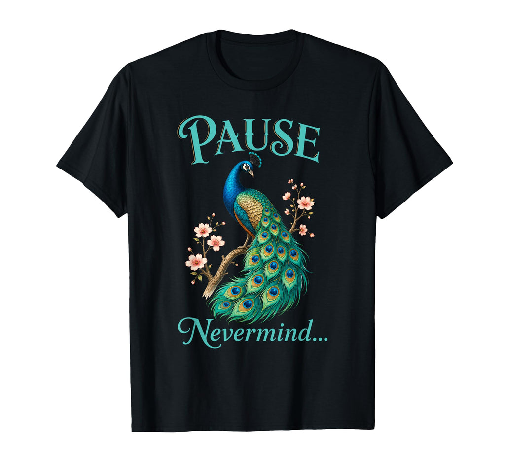 Mahjong Pause Nevermind Peacock Cherry Blossom Floral Unisex T-shirt, Sweatshirt, Hoodie (1)