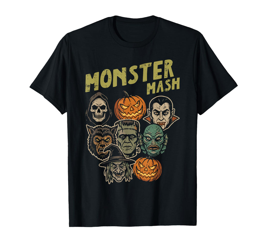 Halloween Monster Faces Mash Vintage Costume Unisex T-shirt, Sweatshirt, Hoodie (1)
