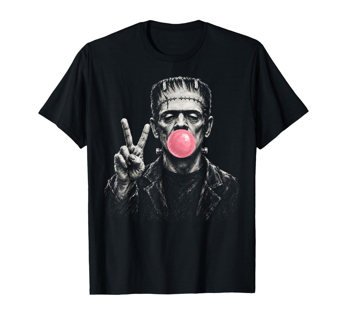 Vintage 90s Frankenstein Blowing Bubblegum Heart Sunglasses (1)
