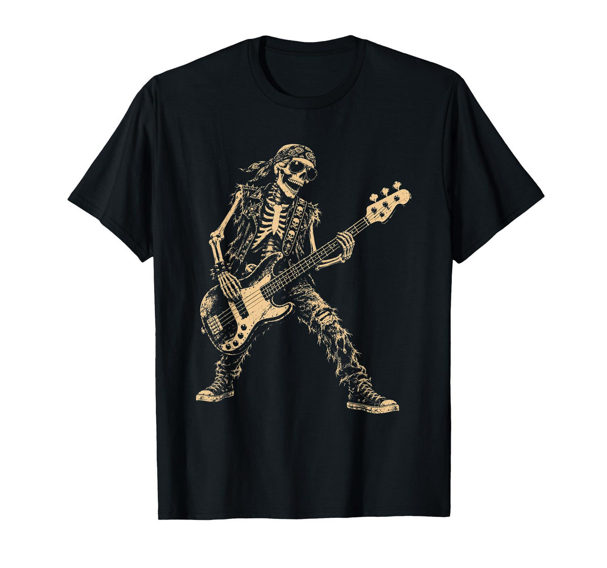 Skeleton Rock Roll Playing Electric Guitar Rocker Unisex T-shirt, Sweatshirt, Hoodie (1)