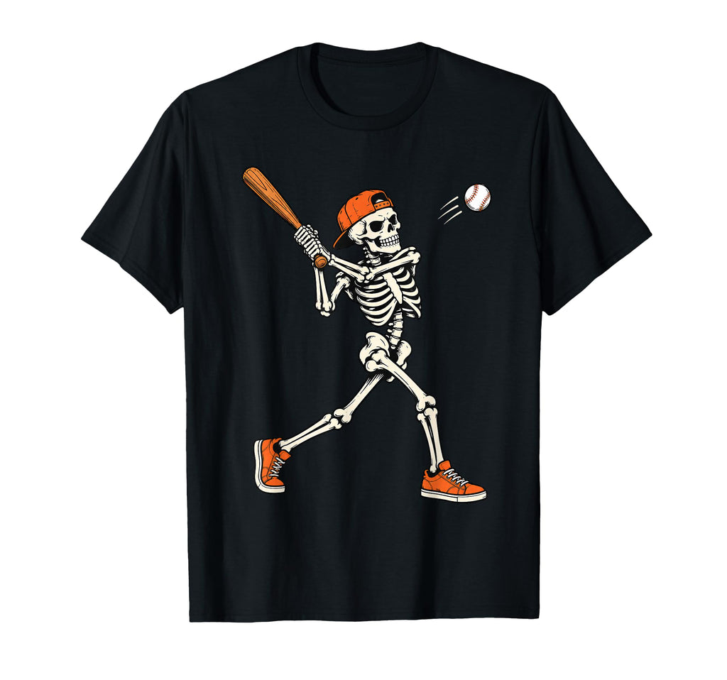 Baseball Skeleton Halloween Spooky Player Boy Unisex T-shirt, Sweatshirt, Hoodie (1)