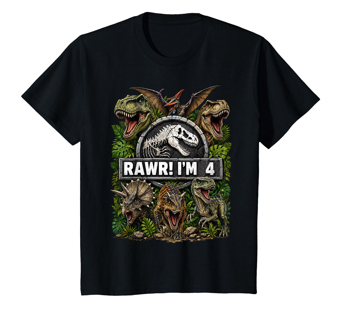 Rawr I'M Years Old T-Rex Dinosaur 4th Birthday Unisex T-shirt, Sweatshirt, Hoodie (1)