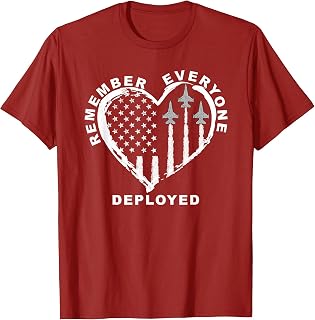 Red Friday Remember Everyone Deployed Military Heart Jet Tees (1)